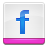 Blue lowercase 'f' symbol centered on white background with pink horizontal bar at bottom, all within gray border.