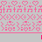 A static contact sheet of 25 animated frames showing a pink text animation on a gray background with repeating heart and cross patterns.