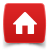 Red square icon with white house symbol centered on a gray background, featuring pixelated edges and subtle shadow effect.