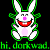 Pixelated cartoon bunny icon with green outline and pink accents on black background, next to green text reading "Original Icons .com" on dark green background.