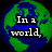 six pixelated images with text overlays: a green and blue Earth globe, an orange speech bubble, yellow popcorn, chocolate chip cookies on a plate, a red soda can, and a dark background with light spots