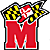 Animated contact sheet showing two frames of a buddy icon with Maryland state flag elements and red 'M' logo, alongside a separate frame displaying text on a blue background.