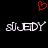 Red pixelated heart above two identical white pixelated text strings on black background.