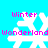 Pixelated white snowflake icons with pink text reading 'Winter Wonderland' on a bright cyan background, arranged in two