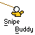 Pixelated character in yellow shirt with white spherical head, holding a golden chain, displaying static and animated states with particle effects.