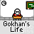 Pixel art animation of a character in various classroom and gym scenes with 'Gokhan's Life' text below each frame.
