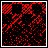 Pixelated icon with red text "SHUT UP AND ROCK" on black background, transitioning from abstract red pattern to static text with white sparkles.