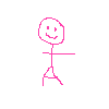 A stick-figure animation sequence showing two figures interacting with changing expressions and poses, ending with 'the end.' text.