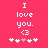 Pixelated text and symbols on a solid pink background with white and light pink elements.