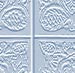 Four identical square panels arranged in a 2x2 grid, each containing a light blue and white abstract swirling pattern on a pale gray background.