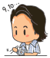 Chibi-style cartoon character with dark hair and blue-and-white striped shirt holding a bowl, shown in three sequential poses with changing facial expressions and text above the head.