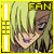 Pixelated anime-style character with blonde hair and brown eyes, wearing a purple mouth accessory, displayed in six with yellow borders