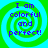 Four identical spiral-patterned icons with green and cyan colors display the text "I am colorful and perfect!" in purple pixelated font.