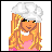 Pixelated character with long blonde hair wearing a white chef's hat and pink top, next to a pink heart-shaped icon with 'Nikki' text.