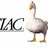 Pixelated goose with yellow beak and legs stands beside stylized 'TAC' text on white background, while black displays 'SHUT THE DUCK UP!!!' in white block letters
