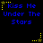 Animated contact sheet showing six frames of a pixel art icon with blue text and yellow stars on black background.