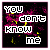 Two side-by-side animated frames of a pixel art buddy icon with text "YOU don't KNOW me" over a dark background with pink and yellow speckles, differing only in border color.