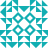 Teal and white pixelated geometric pattern with four circular motifs at center and star-like shapes at corners.