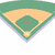 Pixelated baseball diamond with green outfield and brown infield, overlaid text "Diamond are..." above a softball image with "a girls best find" on it.