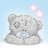 Pixelated gray teddy bear with closed eyes and blue pacifier, two pink star shapes above, against light blue background with white text 'Be A Dreamer' on right side.