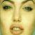 repeated facial images with green pixelated text overlaying the face, displaying sequential text phrases