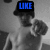 A black-and-white image of a person in a beanie pointing, with changing blue and green text overlays across six