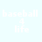 six identical light blue each displaying white text 'baseball 4 life' with a yellow rectangular overlay on the top-left