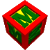 A red cube with green 'M' letters on yellow faces rotates through multiple angles against a gray background.