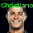 Pixelated image of a smiling man with short dark hair and light skin, featuring green text overlays reading 'Christiano Ronaldo' at top and 'PORTUGAL' below.