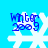 Four pixelated snowflake icons with blue text "Winter 2009" on a bright blue background, each showing distinct snowflake shapes and text positioning variations.