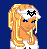 Pixel art contact sheet showing three frames of an animated AIM buddy icon featuring a blonde character in Yankees gear with text overlays.