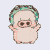 Pixelated cartoon character with light skin, dark eyes, and green hair in various poses including waving, covering face, and turning head.