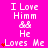 A bright pink background displays repeated text phrases with red heart symbols, showing animation changes in heart count.