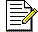 Two pixelated document icons with black borders, yellow pens, and horizontal lines on white paper against a gray background.