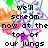 Pixelated text and colorful star shapes on a white background with gray bottom-right corner.