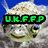 A pixelated cartoon fish with a smiling expression, blue background in top-left frame, and green text overlay reading 'UK.FFP' on the left side.