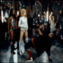 A sequence of animated frames showing a woman with blonde hair in various poses and expressions against different backgrounds.