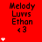 Red background with repeated text "Melody Luuvs Ethan <3" and white star icons in varying quantities per section.