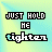 Pixelated text 'JUST HOLD HE tighten' on gradient background with cyan and yellow hues, animated sequence showing letter-by-letter color changes.