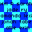 Pixelated blue and cyan star-patterned background with repeated text names in dark blue pixel font across two