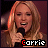 A contact sheet of 10 animated frames showing a woman with blonde hair singing into a black microphone, each frame labeled "Carrie" in pixelated text below her face.