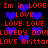 Red pixelated text and blue hearts on black background with repeated phrases.