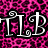 Pink and black leopard print background with stylized silver 'TLB' text in top-left corner, gray rectangular overlay on bottom-right.