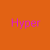 A 4x3 contact sheet of animated frames showing the word "Hyper" in various colors and text styles against solid backgrounds.
