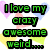Green pixelated text phrases on a white background with pastel heart shapes in pink, blue, and yellow.