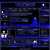~VELVET✧BLUE~ avatar with blue and dark gray interface elements, pixelated grid layout, multiple panels containing abstract shapes.