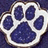 A pixelated paw print icon with blue pads on a white outline, set against a dark background, with blue text reading "GO" and "BEARS!!" on a solid blue field.