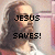 A four- shows a pixelated figure with long hair and beard in white clothing, each displaying different text overlays
