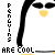 Pixelated penguin with black body, white face, yellow beak and feet; text 'PENGUINS ARE COOL' in vertical and horizontal arrangements.