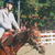 A pixelated image shows a horse jumping over a fence with a rider, alongside a red with the text "Lingy" in white letters